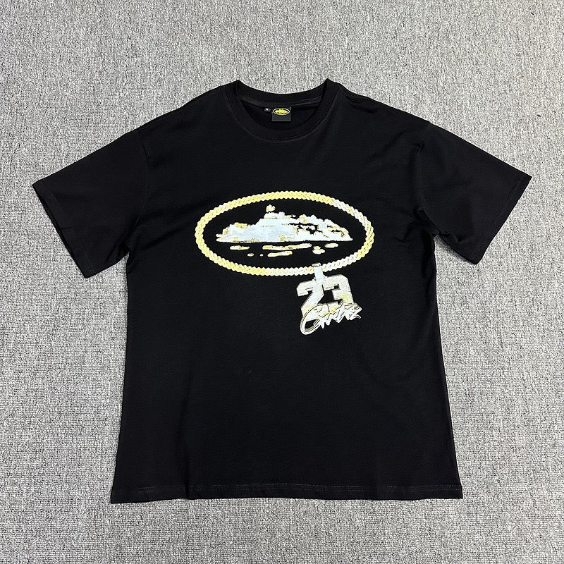 Black Graphic Print T-Shirt Unisex Streetwear Casual Short Sleeve Tee