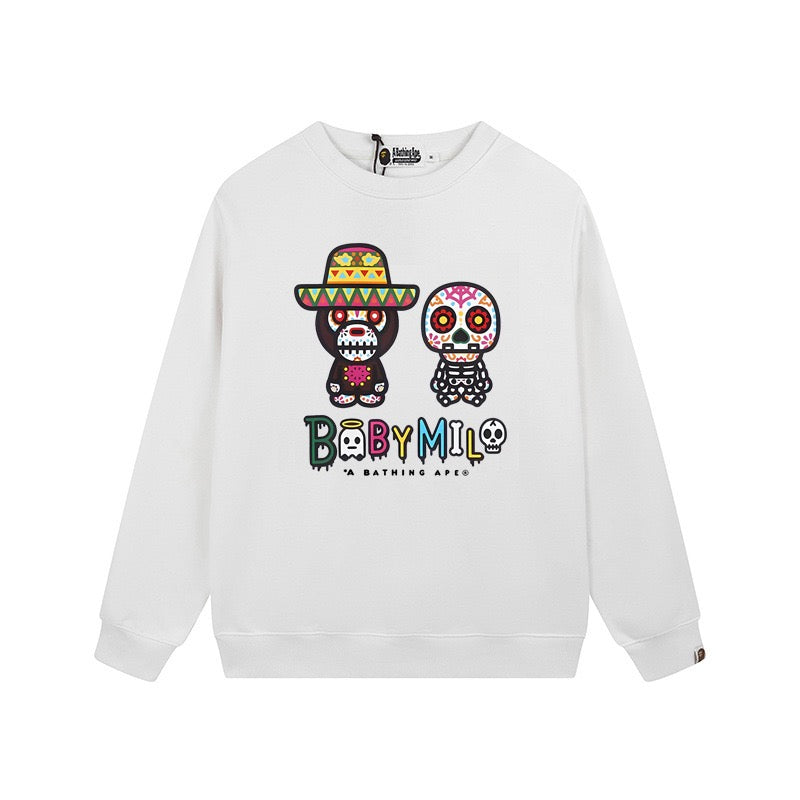 BAPE Baby Milo Skull Graphic Crewneck Sweatshirt