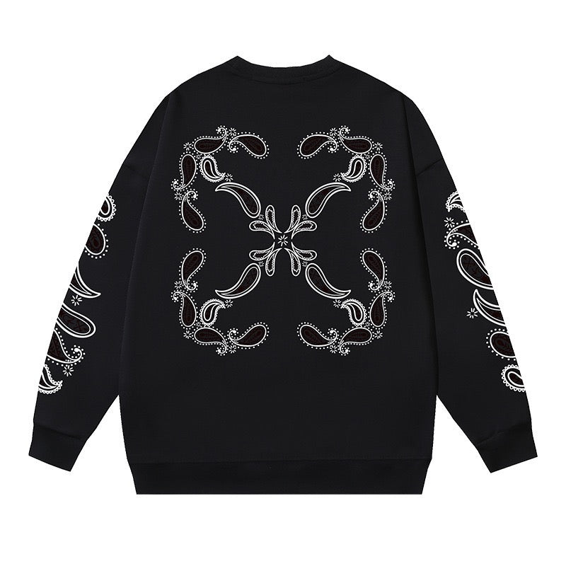 Off-White Paisley Graphic Sweatshirt Black