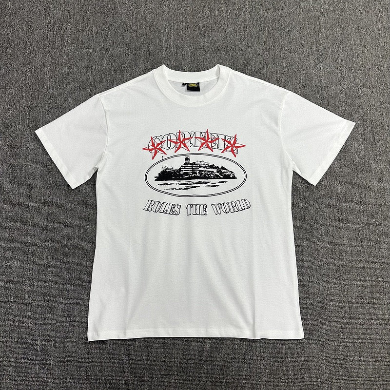 Black Graphic Print T-Shirt Unisex Streetwear Casual Short Sleeve Tee