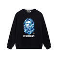 BAPE Blue Camo Ape Head Crewneck Sweatshirt Black