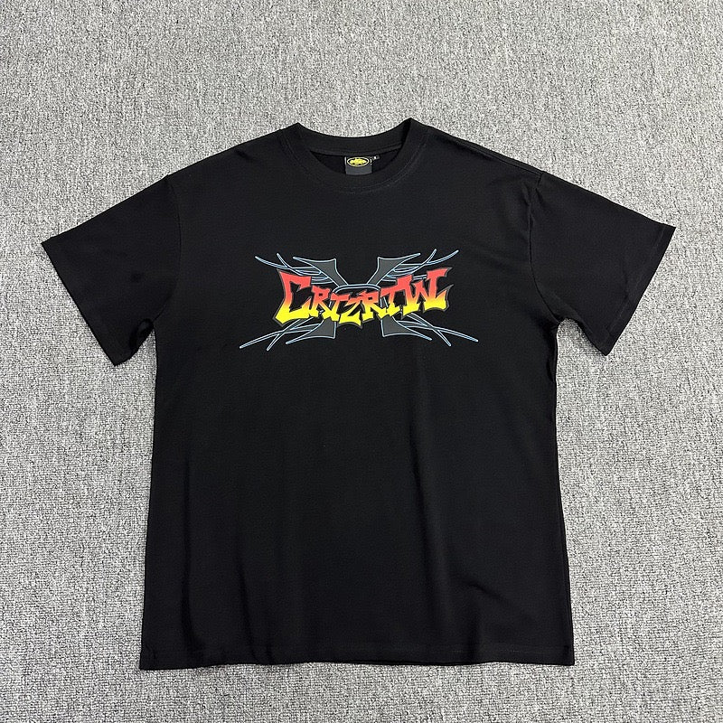 Graphic Print Black T-Shirt Unisex Streetwear Casual Short Sleeve Tee