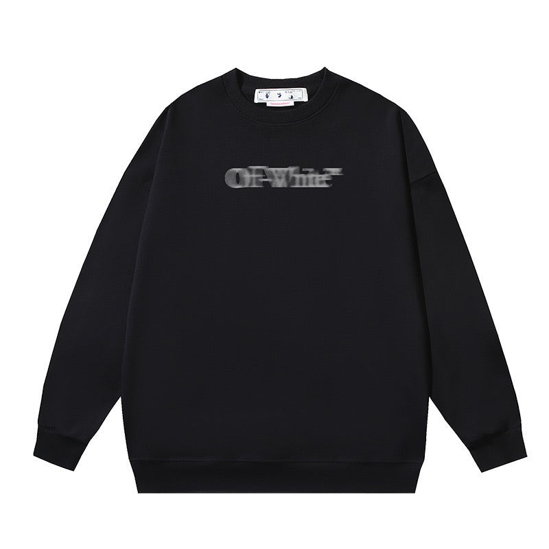 OFF WHITE Blur Logo Crewneck Sweatshirt Black