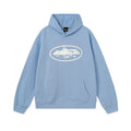 Light Blue Graphic Hoodie Unisex Streetwear Casual Pullover Sweatshirt