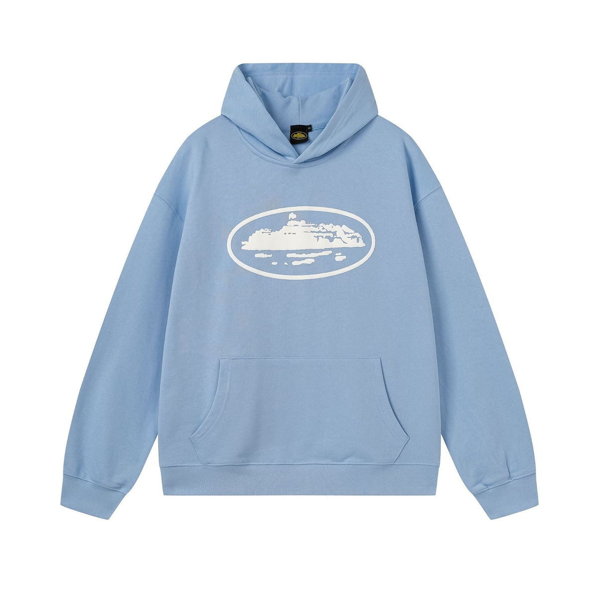 Light Blue Graphic Hoodie Unisex Streetwear Casual Pullover Sweatshirt