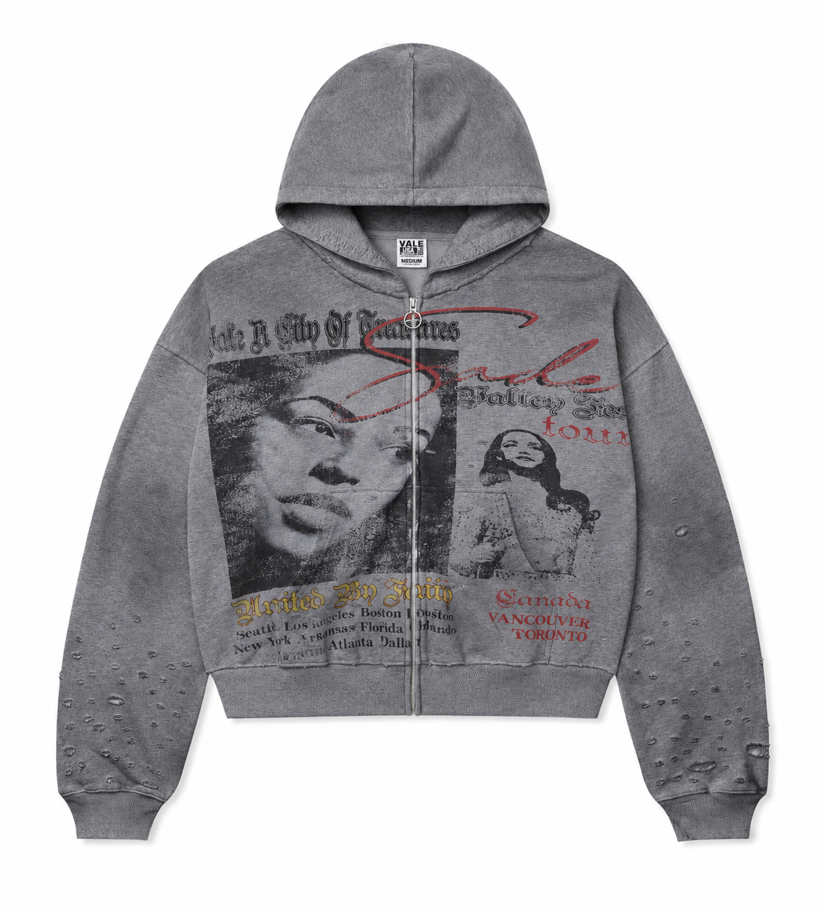 Vale Forever Valley Fest Zip Up Hoodie Grey
