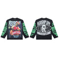 Vintage Washed Skull Graphic Oversized Long Sleeve T-Shirt