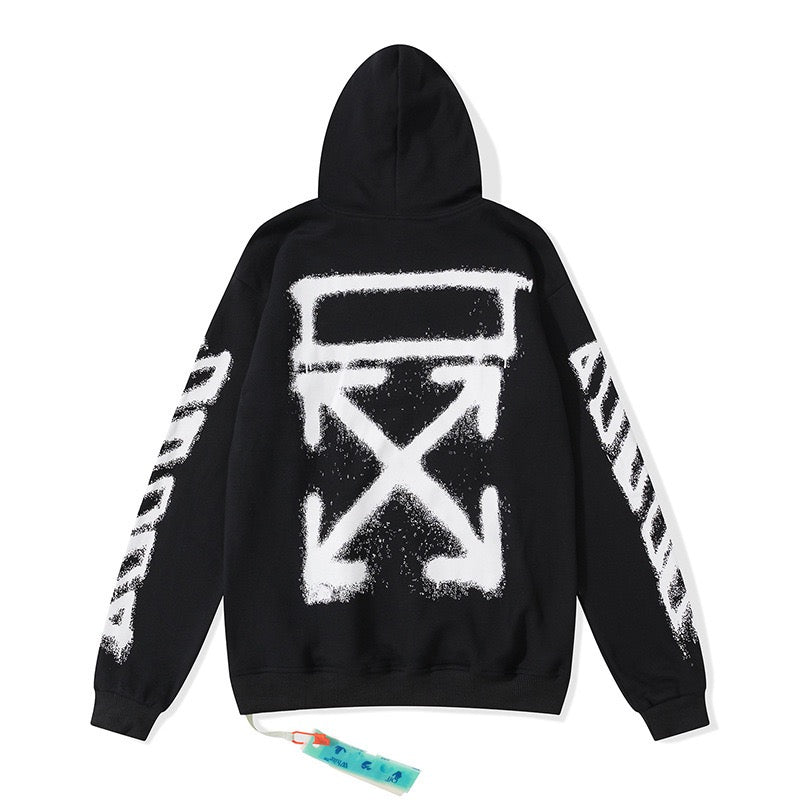 Off-White Black White Spray Arrow Hoodie