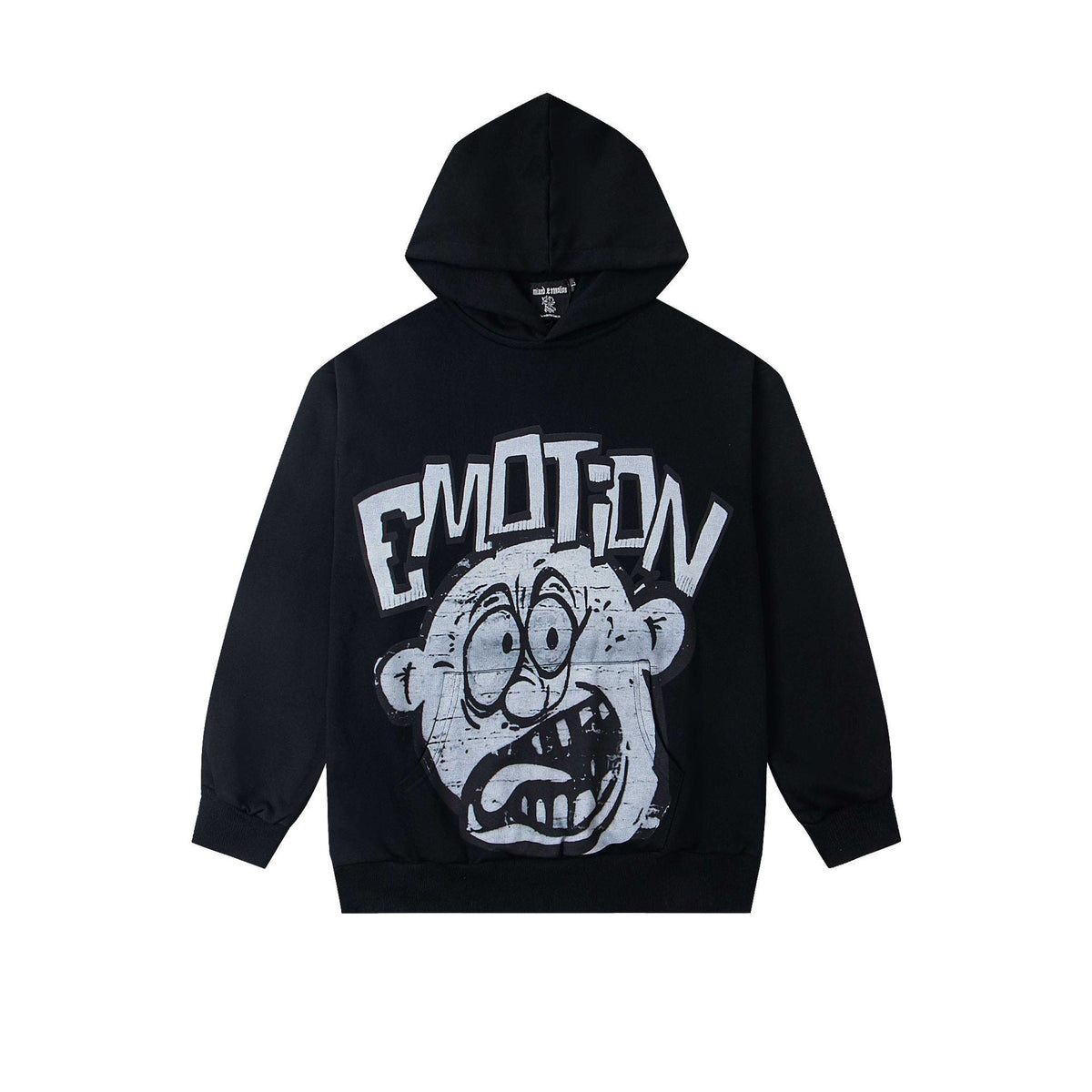 EMOTION Cartoon Face Graphic Pullover Hoodie