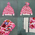 BAPE Shark Full Zip Hoodie Pink Camo Edition