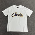 Navy Gold Graphic Print White T-Shirt Unisex Streetwear Casual Short Sleeve Tee