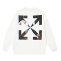 OFF WHITE Painting Arrow Graphic Crewneck Sweatshirt White