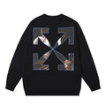OFF WHITE Painting Arrow Graphic Crewneck Sweatshirt Black