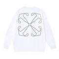 OFF WHITE Outline Arrow Logo Crewneck Sweatshirt White