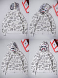 BAPE Shark White Camo Full Zip Hoodie