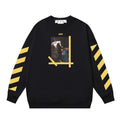 OFF WHITE Painting Graphic Crewneck Sweatshirt Black
