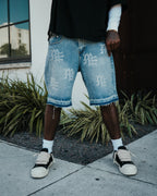 ‘ME’ Rhinestone Denim Shorts