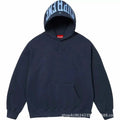 Supreme Hooded Sweatshirt with Hood Logo - Navy