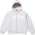 Supreme Arch Logo Zip-Up Hooded Sweatshirt - Heather Grey