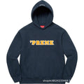 Supreme Cutout Logo Hooded Sweatshirt - Navy / Gold
