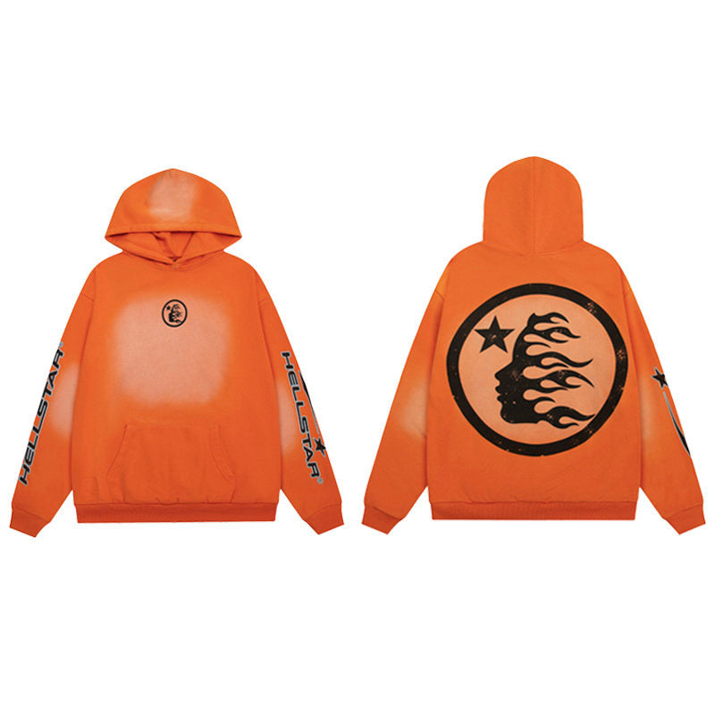 HELLSTAR Flame Logo Orange Hoodie