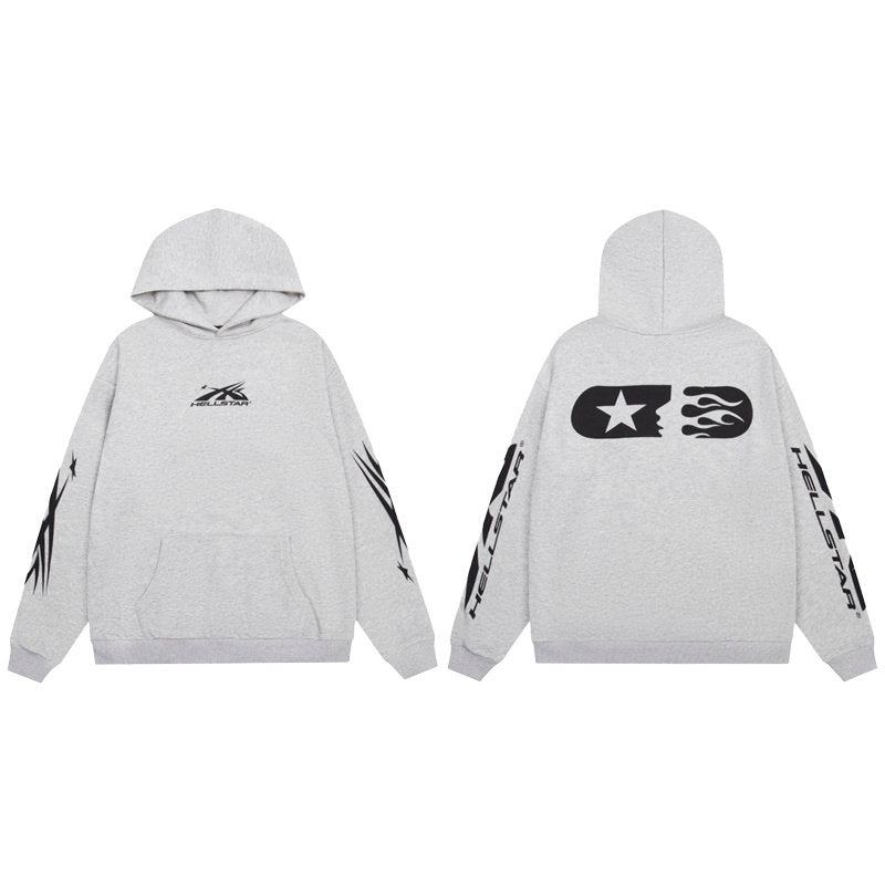 HELLSTAR Star Flame Grey Hoodie