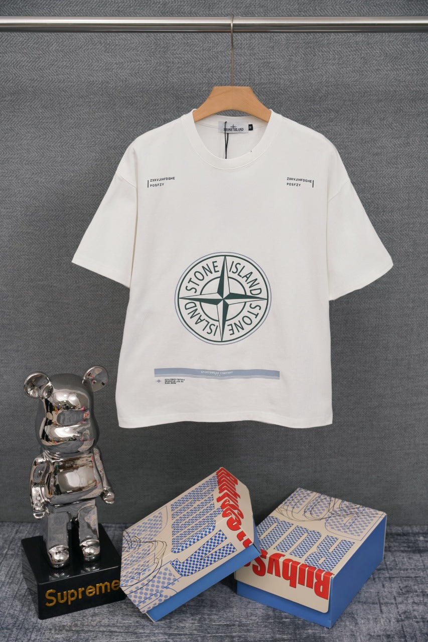 STONE ISLAND Oversized Compass Graphic T-Shirt White