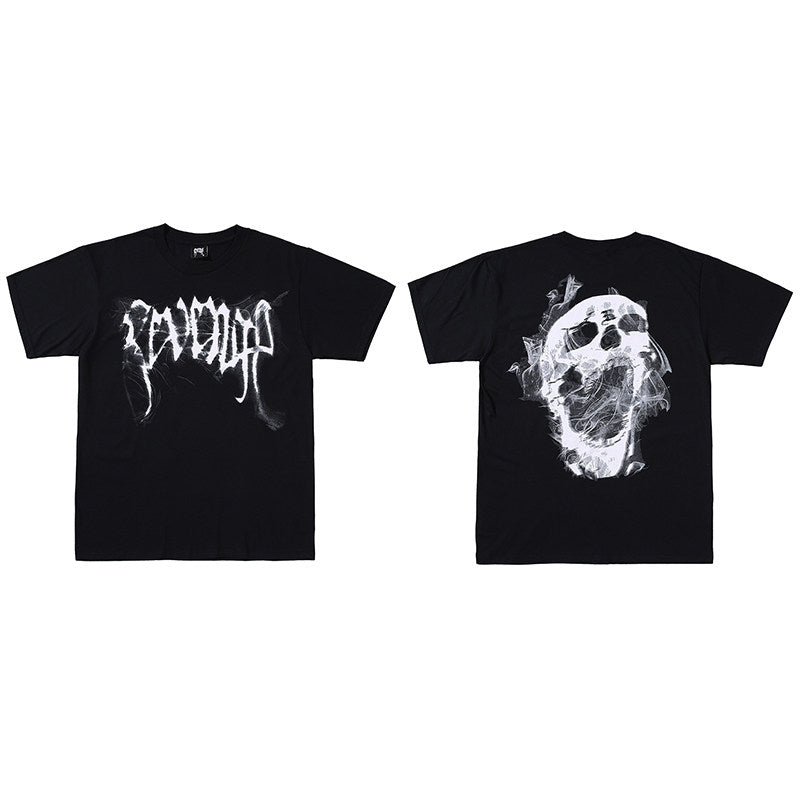 REVENGE Distressed Skull Graphic T-Shirt