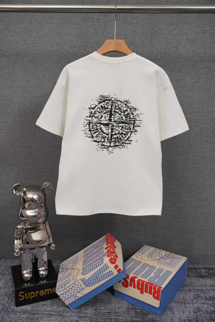 STONE ISLAND Glitch Compass Back Print T-Shirt White
