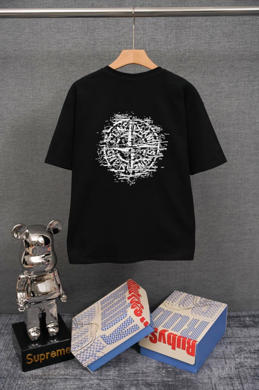 STONE ISLAND Glitch Compass Back Print T-Shirt Black