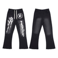 HELLSTAR Black Graphic Flare Sweatpants