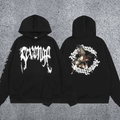 REVENGE Angel Graphic Fleece Hoodie – Black