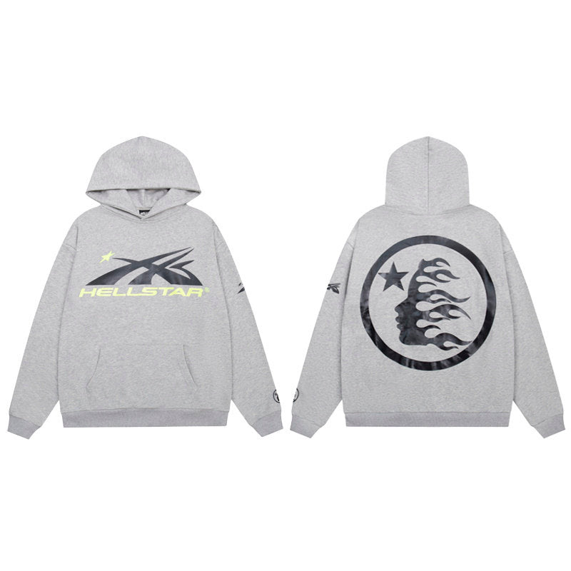 HELLSTAR Star Graphic Grey Hoodie