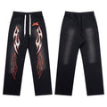 HELLSTAR Black Flame Print Sweatpants