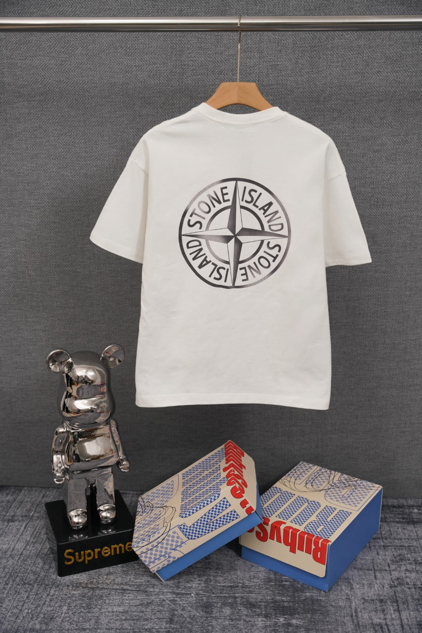 STONE ISLAND Oversized Compass Back Print T-Shirt White