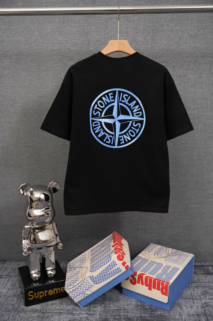 STONE ISLAND Oversized Compass Back Print T-Shirt Black