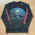 GodSpeed Washed Black Skull Graphic Long Sleeve T-Shirt
