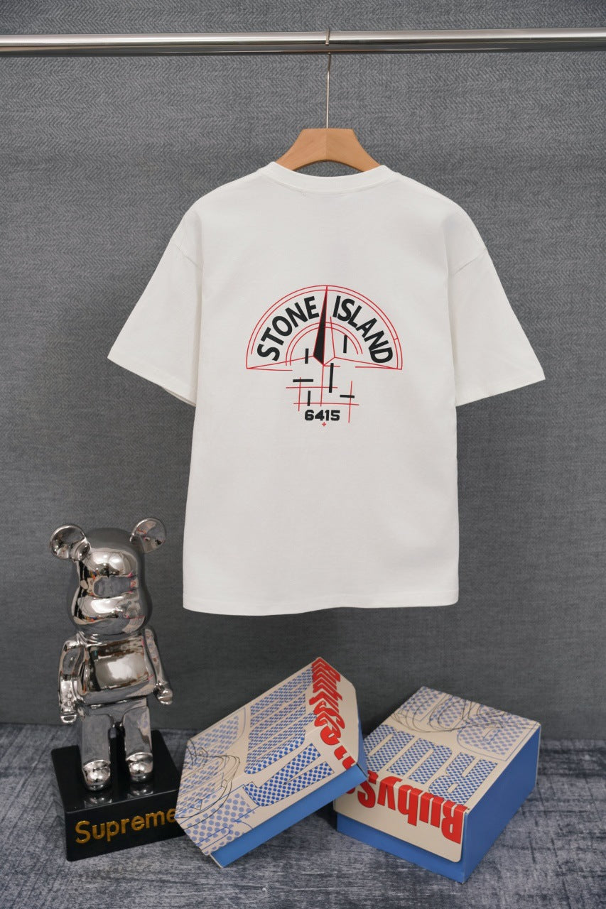 STONE ISLAND Compass Blueprint Back Print T-Shirt White