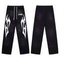 HELLSTAR Skull Flame Graphic Sweatpants Black