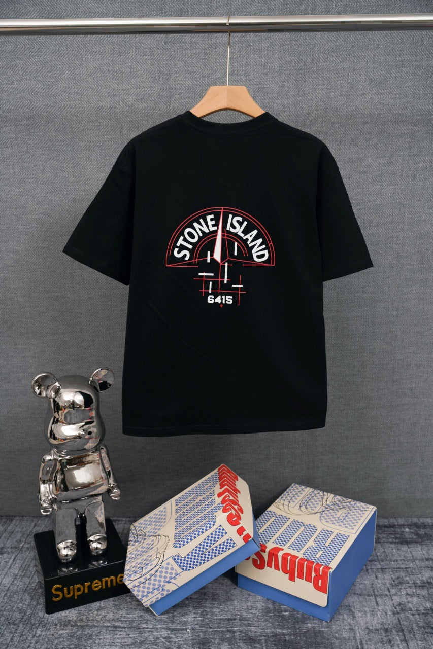 STONE ISLAND Compass Blueprint Back Print T-Shirt Black