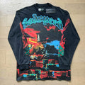 GodSpeed Washed Black Gothic Graphic Long Sleeve T-Shirt