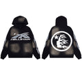 HELLSTAR Distressed Flame Black Hoodie