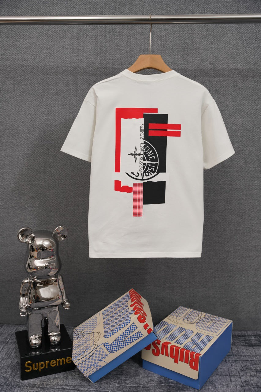 STONE ISLAND Abstract Compass Back Print T-Shirt White
