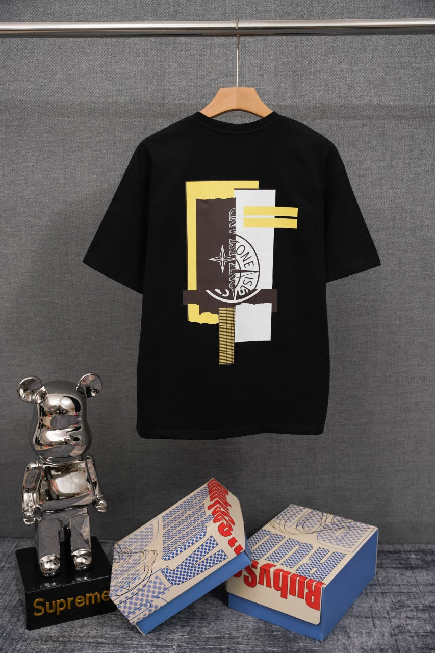 STONE ISLAND Abstract Compass Back Print T-Shirt Black