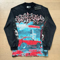 GodSpeed Washed Black Car Graphic Long Sleeve T-Shirt