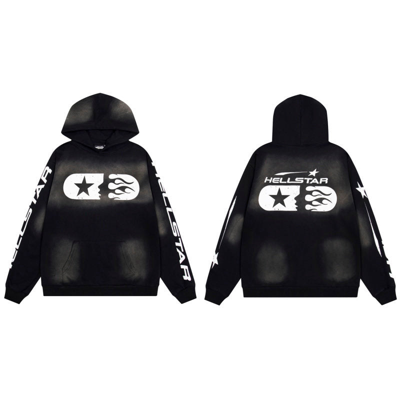 HELLSTAR Star Flame Black Hoodie