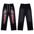 HELLSTAR Flame Graphic Sweatpants Black