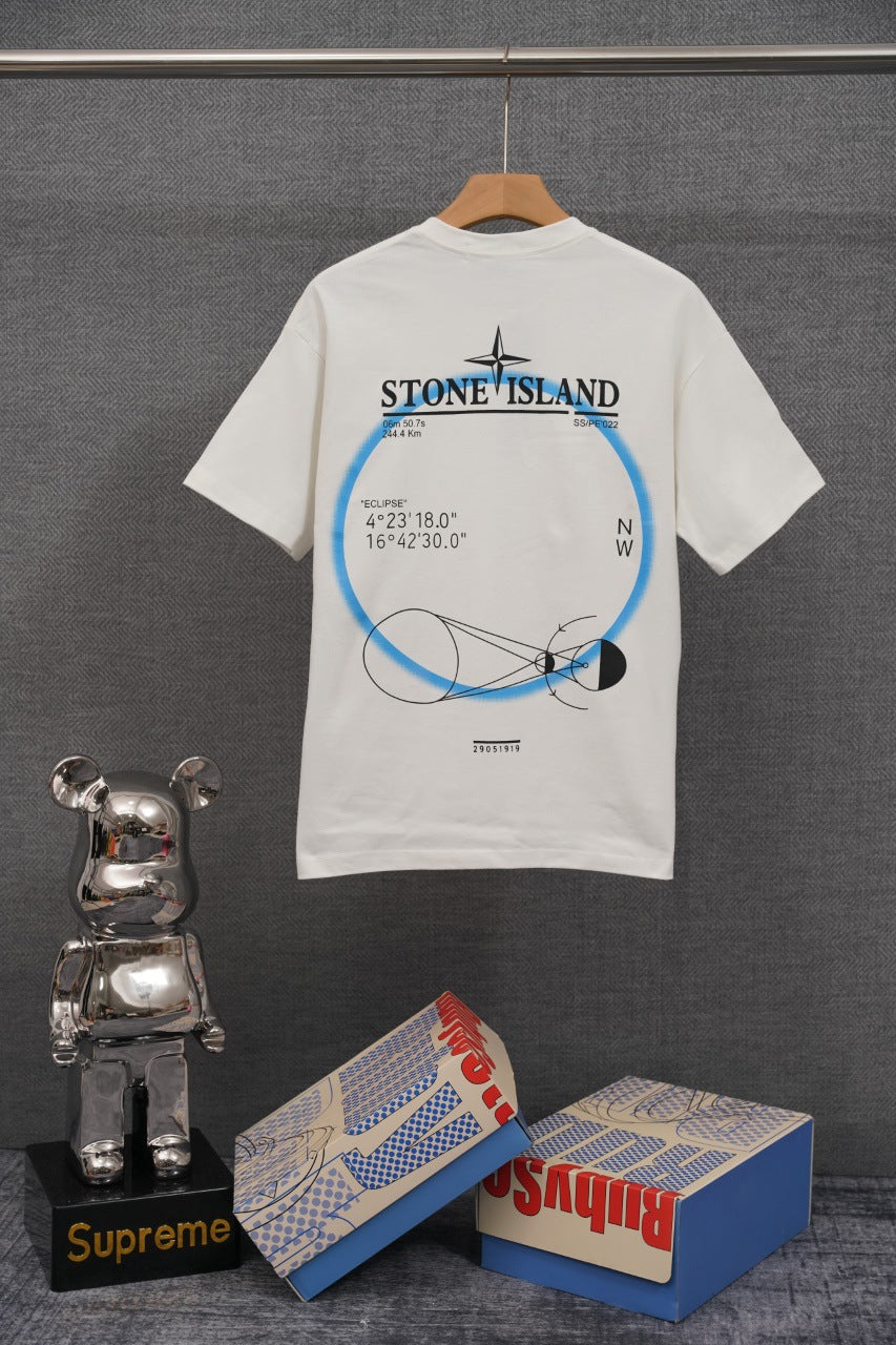 STONE ISLAND Eclipse Diagram Back Print T-Shirt White