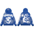 HELLSTAR Flame Skull Blue Hoodie