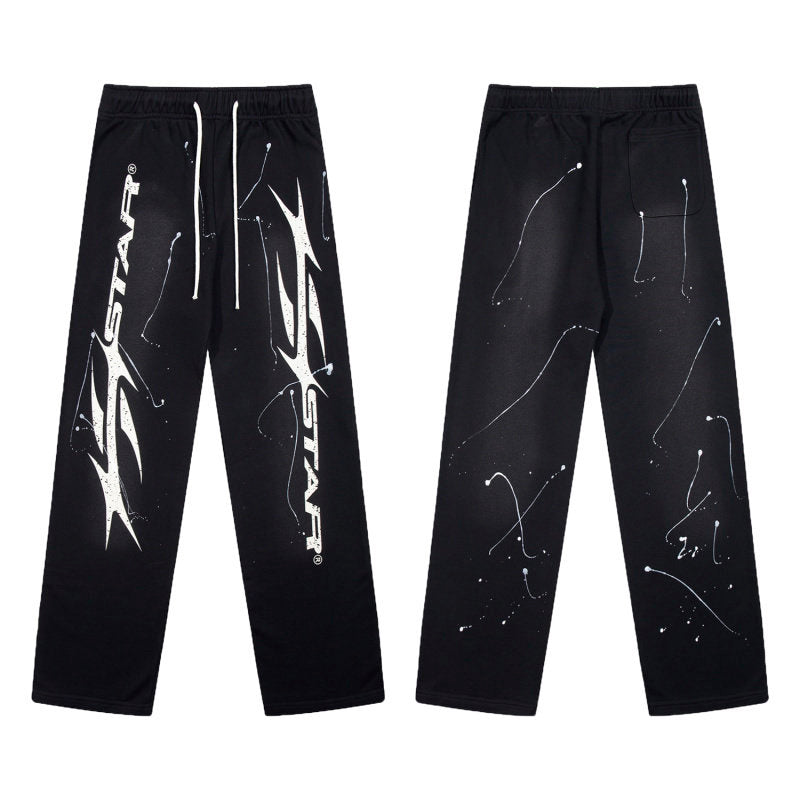 HELLSTAR Graphic Star Print Sweatpants Black